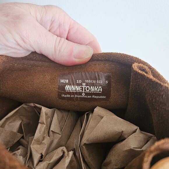 Minnetonka 1428 Women's Tall Fringe Moccasin Boots 16"-Excellent Condition - Picture 6 of 6